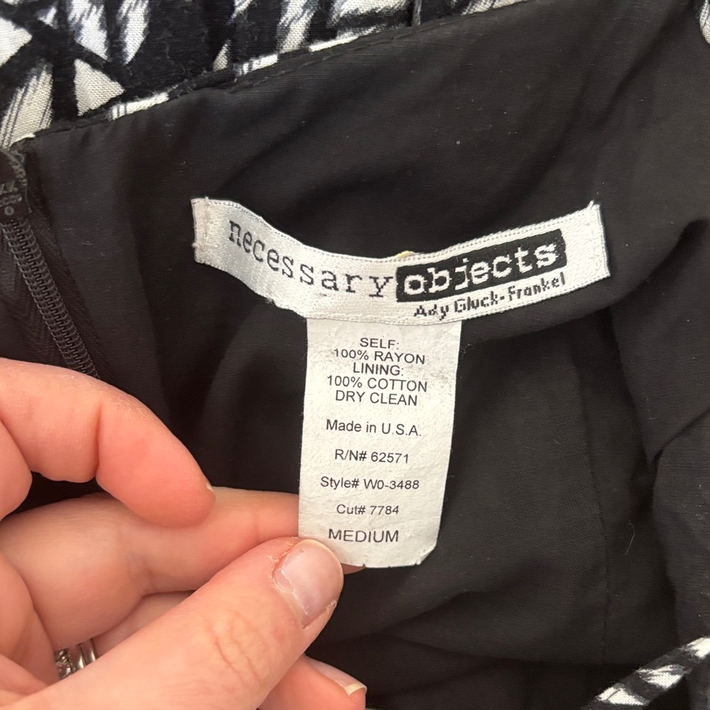 Necessary Objects Black and White Patterned Dress… - image 3